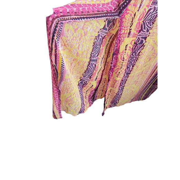 Xhilaration Women Boho Maxi Sundress Dress L Vibrant Smock Back Festival Beachy - Picture 5 of 14